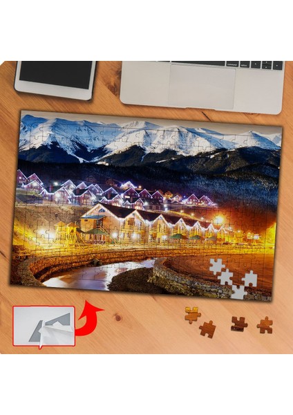 Karlı Dağlar ve Sıra Evler 240 Parça Puzzle YAPBOZ-KS70335