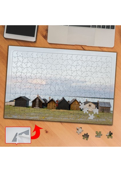 Deniz Kıyısında Tahta Evler 240 Parça Puzzle Yapboz TABLO-642663