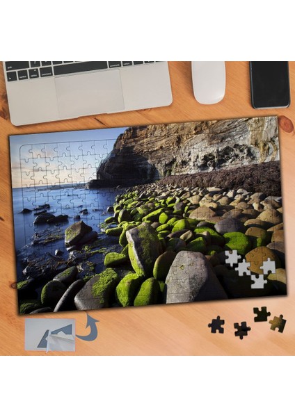 Gölde Yosun Tutmuş Taşlar 240 Parça Puzzle Yapboz TABLO-254