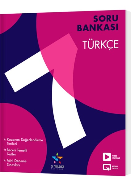 5 Yıldız Yayınları 7. Sınıf Türkçe Soru Bankası (Ciltli)