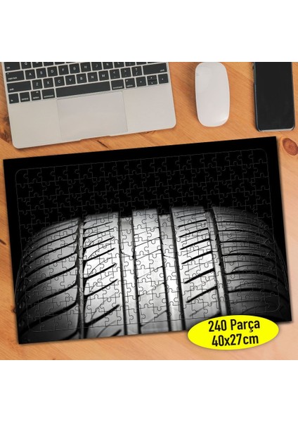 Siyah Oto Lastik 240 Parça Puzzle Yapboz TABLO-55824189