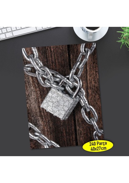 Tahtada Zincir Halkaları ve Kilit 240 Parça Puzzle YAPBOZ-33234