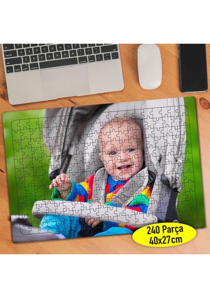 Bebek Arabasında Neşeli Bebek 240 Parça Puzzle YAPBOZ-112761427