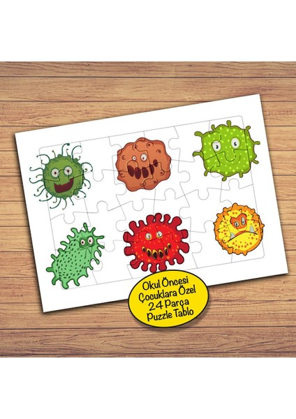 Minik Sevimli Canavarlar Çocuklara Özel Puzzle Yapboz TABLO-246PZ