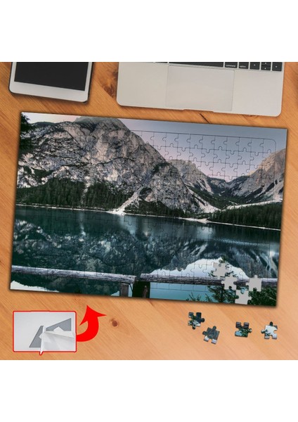 Dağ Manzarası, Göl 240 Parça Puzzle Yapboz TABLO-3659