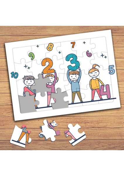 Sayıları Öğreniyorum Çocuklara Özel Puzzle Yapboz TABLO-139903