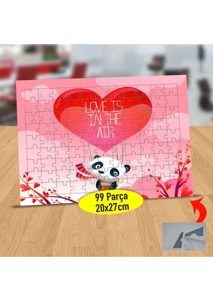 Love Is In The Air Yazılı Kalp 9 Parça Puzzle Yapboz TABLO-1149