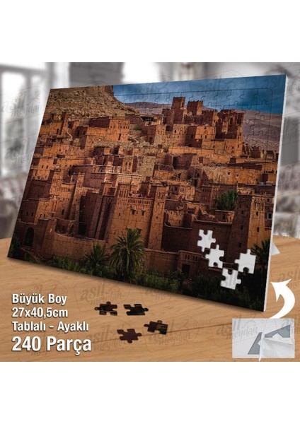 Asil Hobi Fas Şehiri - Tarihi Köy - Eski - Mimari Yapboz -Ayak Destekli Çerçeveli 240 Parça Puzzle fiyatları