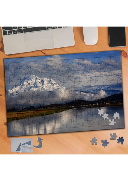 Karlı Dağlar, Gökyüzü, Doğa 240 Parça Puzzle Yapboz TABLO-611
