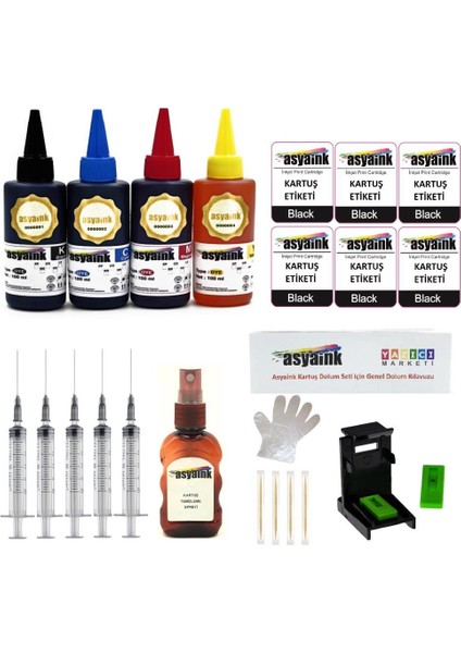 Hp Deskjet 2633 Yazıcı Uyumlu Kartuş Dolum Seti 4 x 100ML