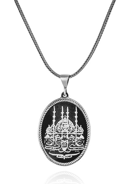 Ayasofya Camii Işlemeli 60 cm 925 Gümüş Kolye