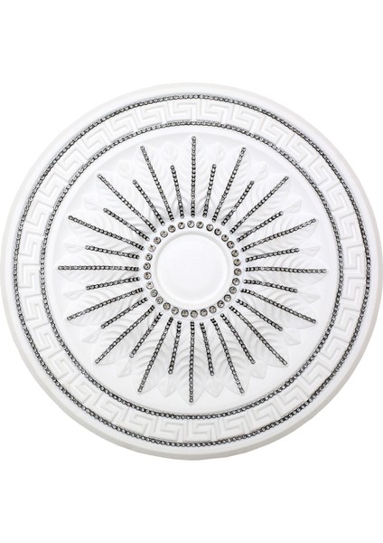 Versace Desenli Stopiyer Taşlı Tavan Lamba Göbeği 40 cm