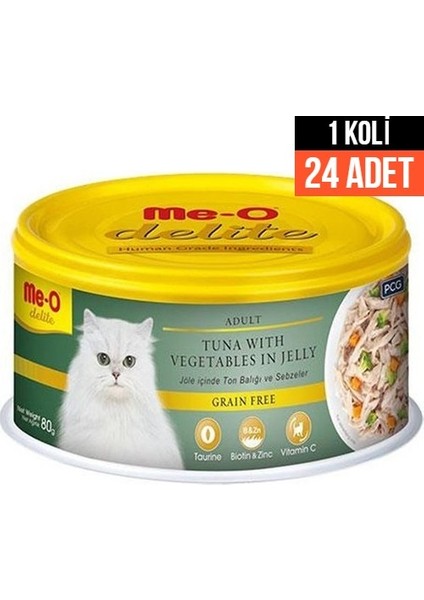 Delite Adult Tuna With Vegetables In Jelly 80 Gram 24'lü