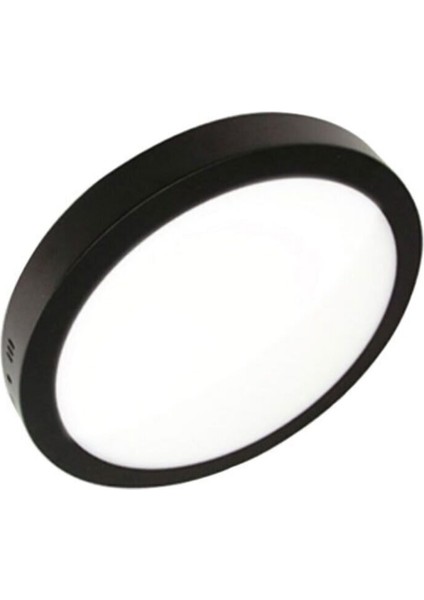 6500K Beyaz 24W Siyah Kasa Sıva Üstü Yuvarlak LED Panel Armatür