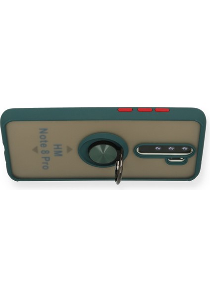 Xiaomi Redmi Note 8 Pro Kılıf Montreal Yüzüklü Silikon Kapak - Yeşil 300099
