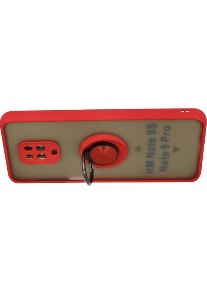 Xiaomi Redmi Note 9s Kılıf Montreal Yüzüklü Silikon Kapak - Kırmızı 300099