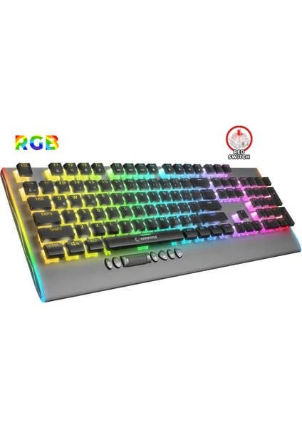 KB-R211 PRIME RGB Backlight Kristal Red Switch Mekanik Gaming Oyuncu Klavyesi