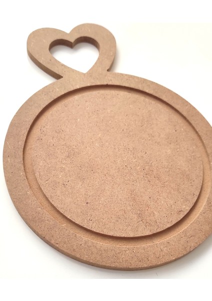 Kalp Kulplu Mini Yuvarlak Supla Sunumluk Ham Mdf 6 mm 20 x 15 cm fiyatları