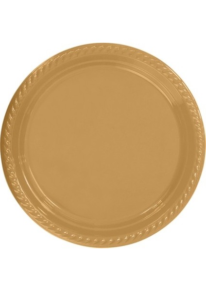 Gold Plastik Tabak 22 cm 25LI
