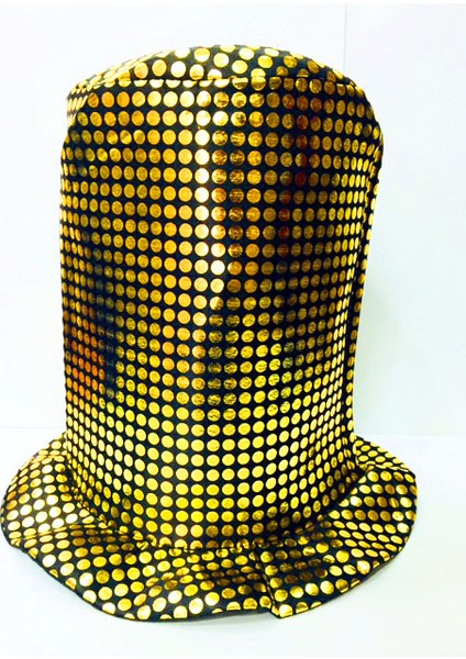 Pullu Altın Sarısı Uzun Büyücü Şapkası