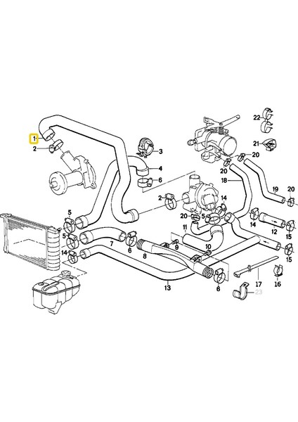 Bmw E28 E30 ve E34 M20 Uyumlu Motor Termostat Hortumu 11531287651 fırsatları