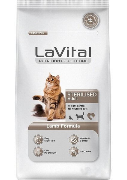 Lavital Sterilised Kuzu Etli Kısırlaştırılmış Kedi Maması 12 kg