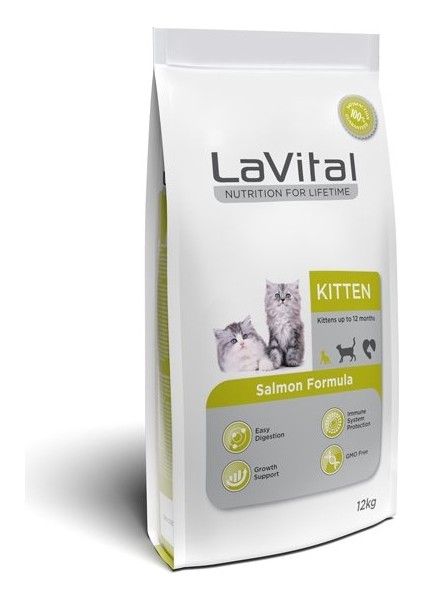 Lavital Kitten Somonlu Yavru Kedi Maması 12 kg