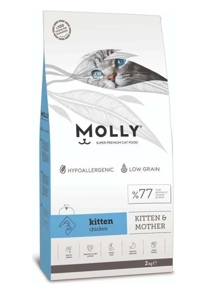 Molly Düşük Tahıllı Hipoalerjenik Tavuklu Kitten Yavru Kedi Maması 2 kg