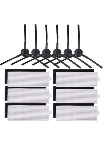 6'lı Hepa Filtre + 6'lı Sünger Filtresi + 6'lı Ilifie A4 A4S A6 Robot Vakumları Için Yan Fırça (Yurt Dışından) fiyatları