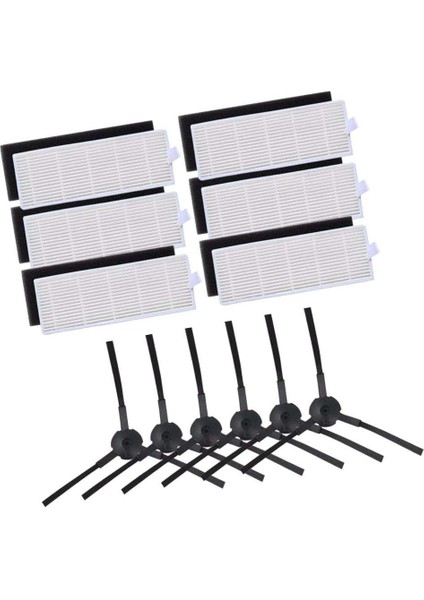 6'lı Hepa Filtre + 6'lı Sünger Filtresi + 6'lı Ilifie A4 A4S A6 Robot Vakumları Için Yan Fırça (Yurt Dışından) fırsatları