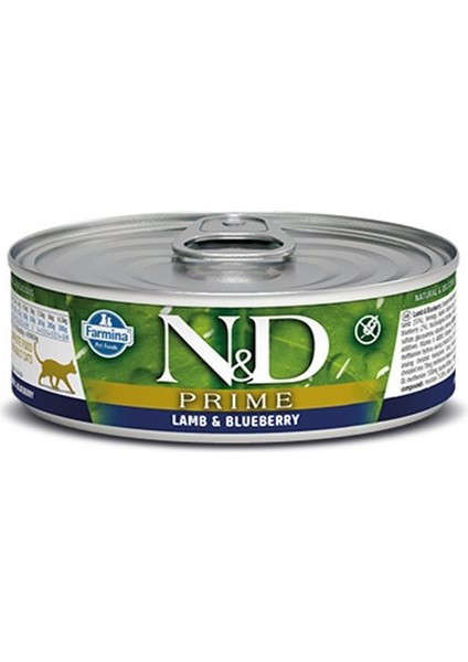 N&d Prime Kuzu Etli ve Yaban Mersinli Kedi Konservesi 80 gr