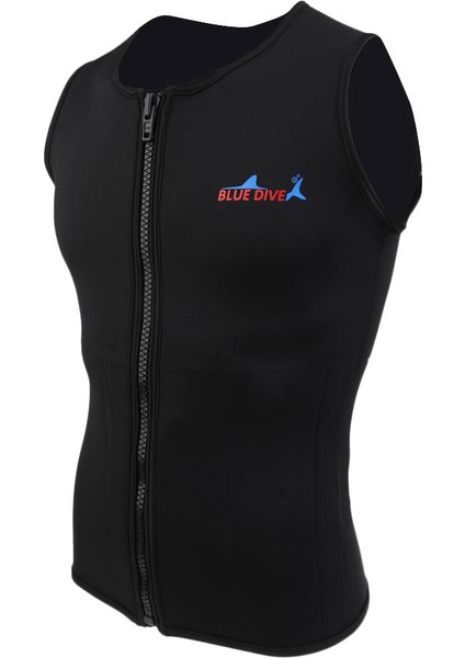 En 2mm Siyah Neopren Wetsuit Yelek Dalış Sörfü Için Ön Fermuar Üst (Yurt Dışından)