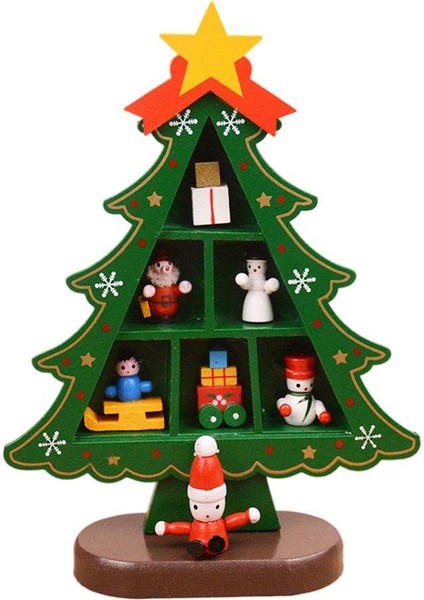 Noel Ağacı Dekor Ekran Sahne Pencere Için 3D Ahşap Maske Xmas Orta Izgara Kırmızı (Yurt Dışından)