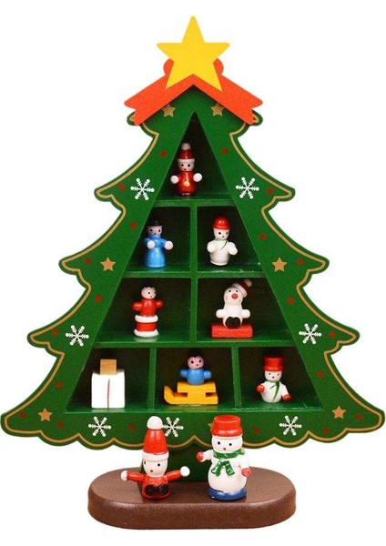 Noel Ağacı Dekor Ekran Sahne 3D Ahşap Pencere Masa Üstü Için Xmas Büyük Izgara Yeşil (Yurt Dışından)