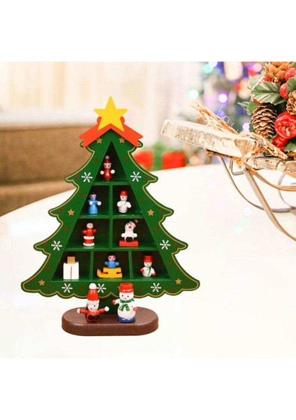 Noel Ağacı Dekor Ekran Sahne 3D Ahşap Pencere Masa Üstü Için Xmas Büyük Izgara Yeşil (Yurt Dışından) indirimleri