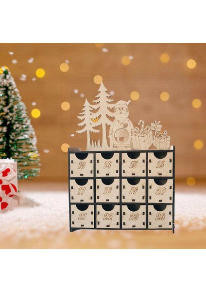 Tatil Hediyeler Için Doldurulabilir Noel Ahşap Advent Takvimi Çocuklar Yetişkinler (Yurt Dışından)