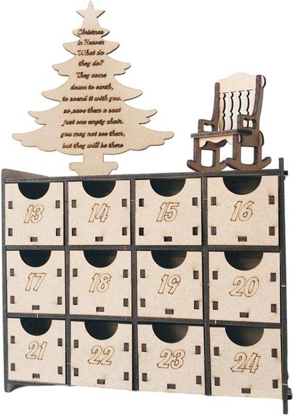 Yılbaşı Advent Takvim Cazcı Takvim Ahşap Şömine Tatil Dekor (Yurt Dışından)