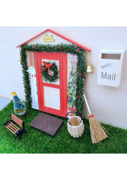 Bebek Evi Noel Kapı Şenlikli Noel Ağacı Çelenk Kapı Hayatı Sahne Hafif Ahşap (Yurt Dışından) indirimleri