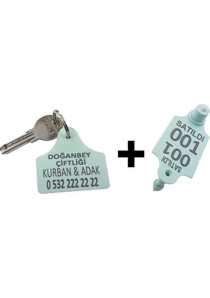 Küçükbaş Kurban Küpe ve Anahtarlık Yeşil 1-500 Arası