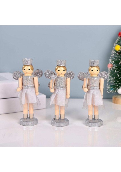 7 Inç Fındıkkıran Melek Kız Süsler El Yapımı Bebek Noel Dekor Kukla Oyuncak Gümüş (Yurt Dışından) fiyatları
