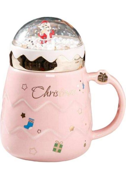 401-500 ml Seramik Kahve Kupa Noel Baba Süt Kupası Teacup Noel Yetişkinler Hediyeler Mavi (Yurt Dışından)