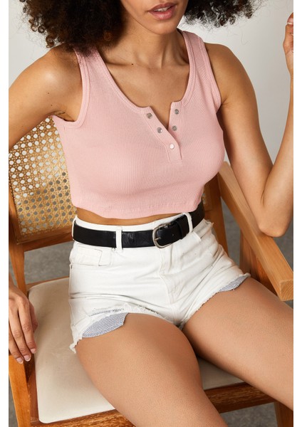 Pudra Çıtçıtlı Fitilli Bluz 2KXK2-45679-20 modelleri