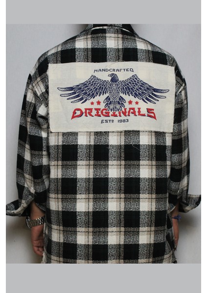 Oversize Kareli Yeşil Siyah Oduncu Gömlek