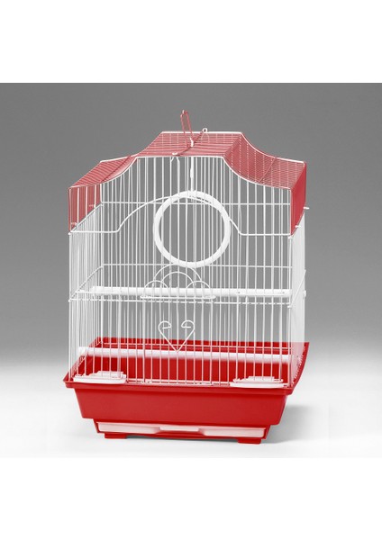 Qh Pet Kanarya Muhabbet Kuşu İçin Kuş Kafesi 30 x 23 x 39 cm Kırmızı