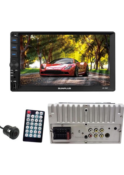 Sun Plus Double Teyp 7 4X55 Mirrorlink Bt/usb/sd/fm/aux 7 Renkli Kamera Hediye Sunplus SP-7007