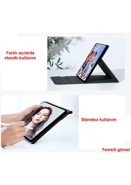 Samsung Galaxy Tab A 8.0 2019 T290 T295 Sleeve Serisi Mıknatıs Kapak Standlı Kılıf - Siyah modelleri