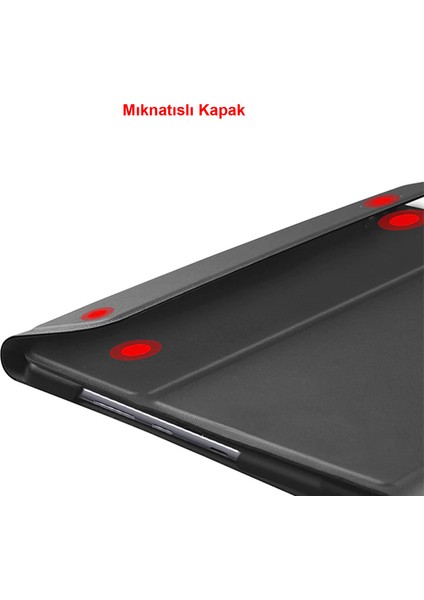 Samsung Galaxy Tab A 8.0 2019 T290 T295 Sleeve Serisi Mıknatıs Kapak Standlı Kılıf - Siyah fırsatları