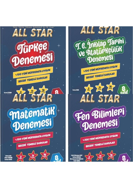 LGS All Star Deneme Sınav Seti 4 Ders M-F-T-I