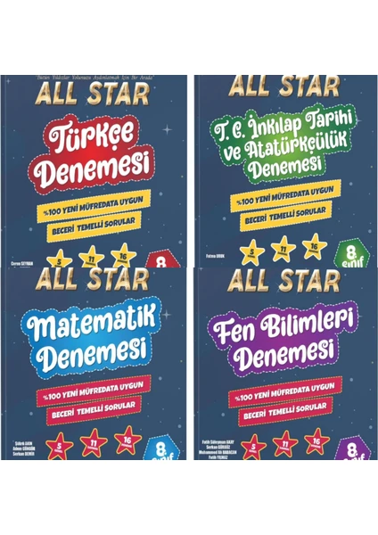 Newton Yayınları LGS All Star Deneme Sınav Seti 4 Ders M-F-T-I