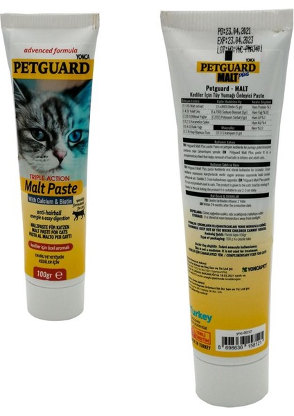 Kedi Kıl Topu Önleyici Pasta 100GR Petguard Malt Paste